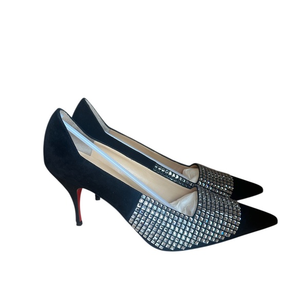 NEW Christian Louboutin CHAMPIONNE STRASS 80 VEAU VELOURS heels RETAIL 1,995 - Picture 6 of 9